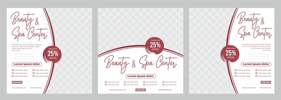 Beauty and spa social media post or banner template vector