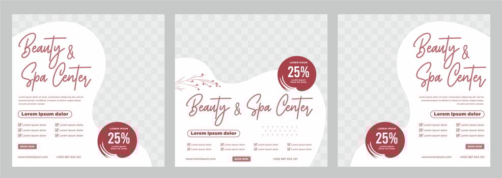 Beauty and spa social media post or banner template vector