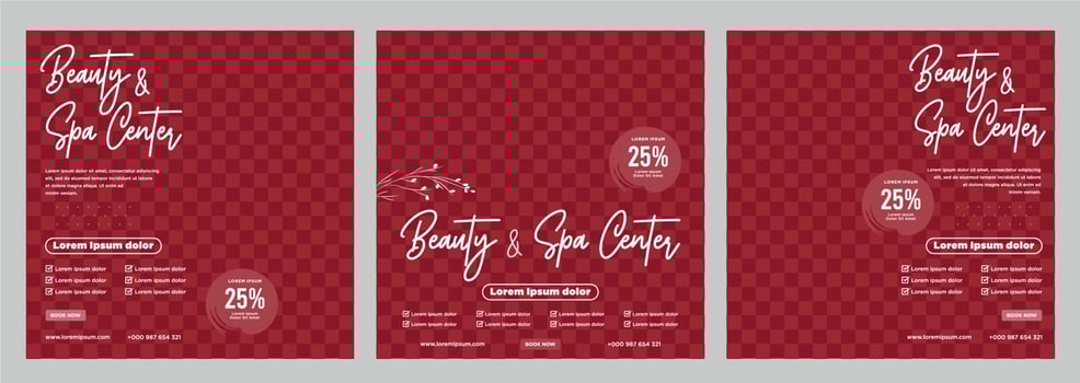 Beauty and spa social media post or banner template vector