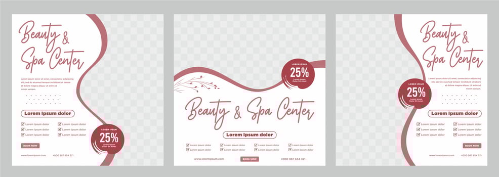 Beauty and spa social media post or banner template vector