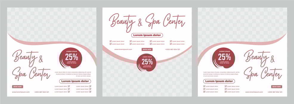 Beauty and spa social media post or banner template vector