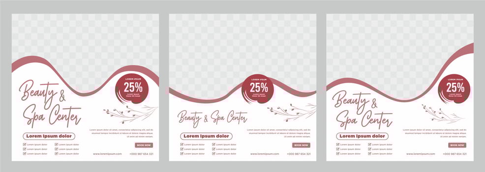 Beauty and spa social media post or banner template vector