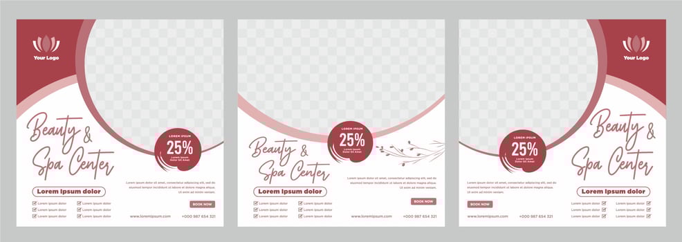 Beauty and spa social media post or banner template vector