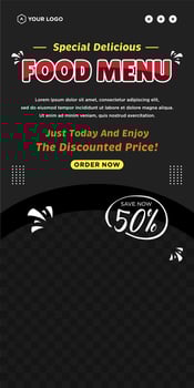 Delicious food menu and restaurant social media post template vector