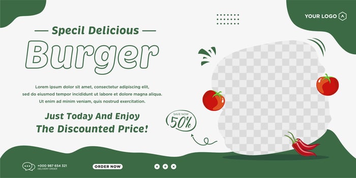 Delicious food menu and restaurant social media post template vector