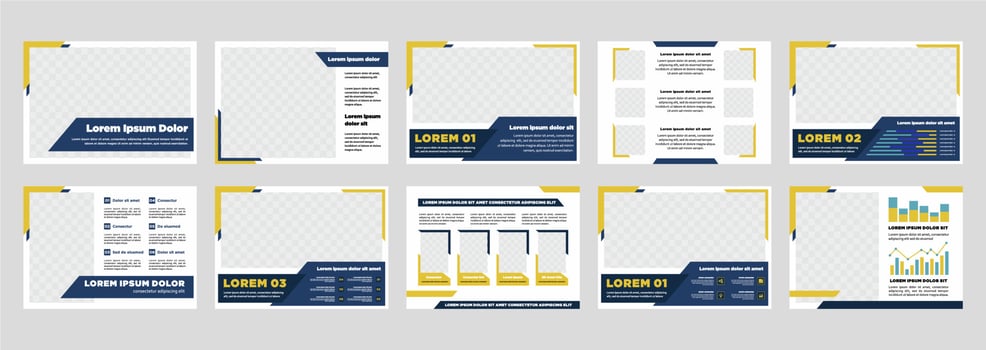 Business presentation templates set. Use for modern presentation background  brochure design  website slider  landing page  annual report  company profile vector