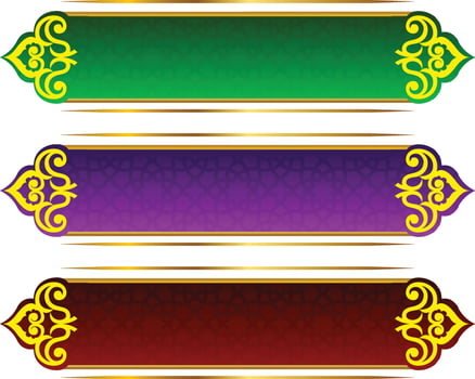 Set Of Luxury Golden Arabic Islamic Banner Title Frame Png Transparent Background Gold Text Box Vector Design Images