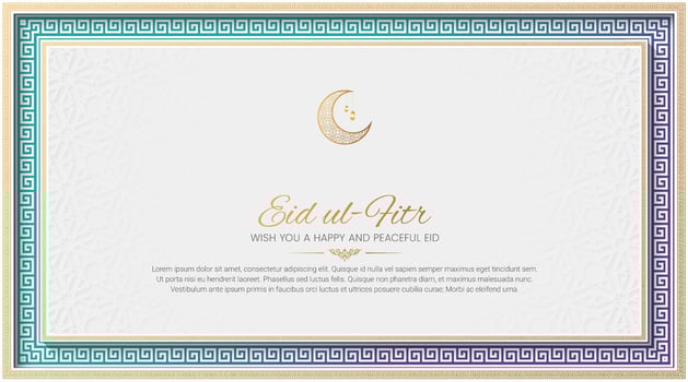 Ramadan Mubarak Colorful Luxury Islamic Border Pattern Background with Decorative Ornament Moon vector