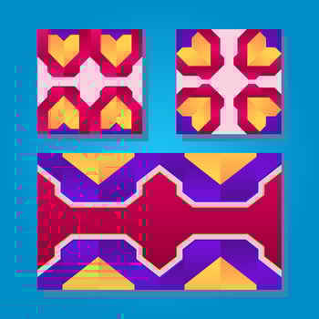 Set of colorful shapes. red, yellow and blue background color with geometric shapes for social media post and web internet ads. Vector illustration