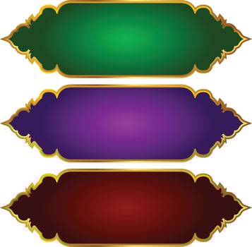 Set Of Luxury Golden Arabic Islamic Banner Title Frame Png Transparent Background Gold Text Box Vector Design Images