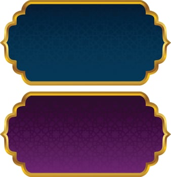Set Of Luxury Golden Arabic Islamic Banner Title Frame Png Transparent Background Gold Text Box Vector Design Images