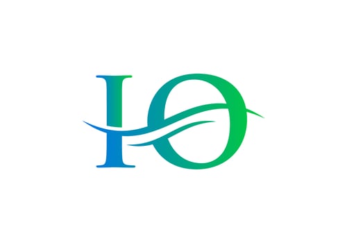 IO logo design. Initial IO letter logo vector. Swoosh letter IO logo design vector