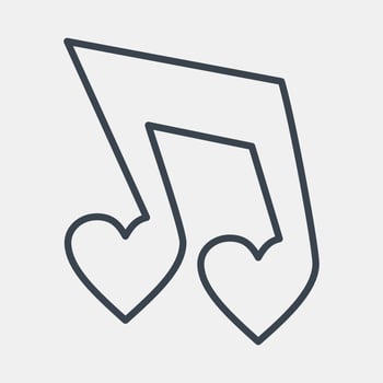 Icon love song. Valentine day celebration elements. Icons in line style. Good for prints, posters, logo, party decoration, greeting card, etc. vector
