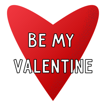 Be mine Valentine. Lovely typography badge or sticker isolated on transparent background. Red heart printable with lovers holiday quote. Love design, Valentines day, posters, hug days png
