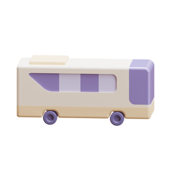 Ramadan Mudik Bus 3D Render Element png