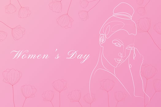 international women's day template design with women face line art vector