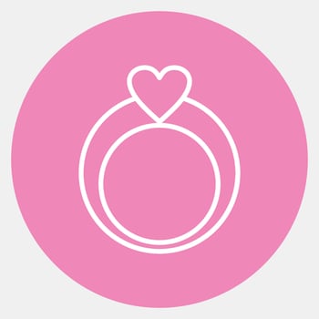 Icon ring. Valentine day celebration elements. Icons in pink style. Good for prints, posters, logo, party decoration, greeting card, etc. vector