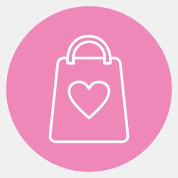 Icon valentine gift bag. Valentine day celebration elements. Icons in pink style. Good for prints, posters, logo, party decoration, greeting card, etc. vector