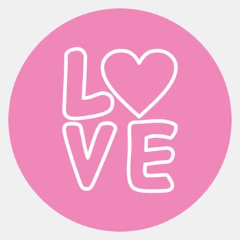 Icon love. Valentine day celebration elements. Icons in pink style. Good for prints, posters, logo, party decoration, greeting card, etc. vector