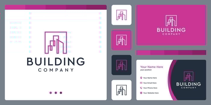 architectural building logo with real estate logo design template. vector