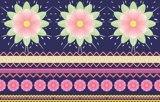 mandala flower colorful fabric. Geometric ethnic pattern in traditional oriental background Design for carpet,wallpaper,clothing,wrapping,batik,Vector illustration embroidery style. vector