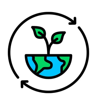 Ecology and Environment related color line icon. Nature and Renewable Energy colorful linear icons. Eco friendly and Eco line icons flat color outline vector sign.