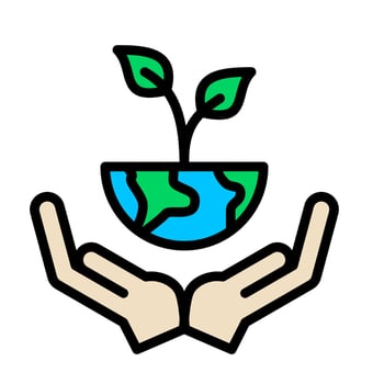 Ecology and Environment related color line icon. Nature and Renewable Energy colorful linear icons. Eco friendly and Eco line icons flat color outline vector sign.