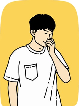 vector illustration of cute man cartoon for coloring