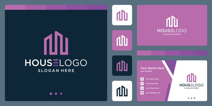Inspirational building logo. Premium Vector