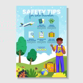 Safety Tips for Solo Traveler vector