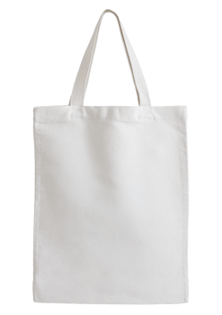 white fabric bag isolated with clipping path for mockup png
