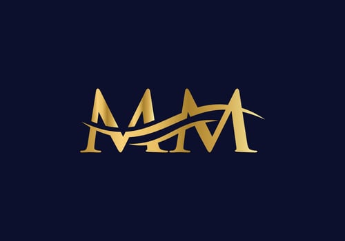MM Logo design vector. Swoosh letter MM logo design. Initial MM letter linked logo vector template