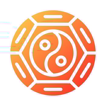 Yin yang gradient solid illustration vector and logo Icon new year icon perfect.