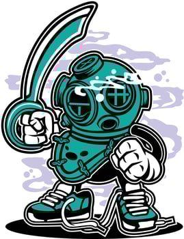 DIVER ILLUSTRATION VECTOR DESIGN