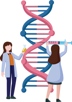 Gene therapy . Scientist treat DNA png