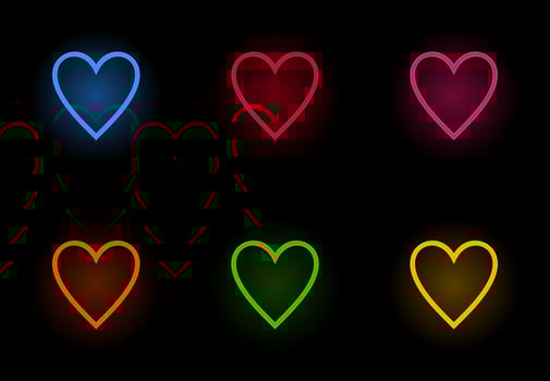 Set of icons on a theme heart. Vector illustration