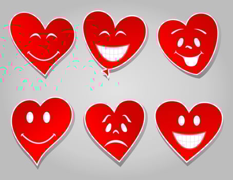 Set of icons on a theme heart. Vector illustration