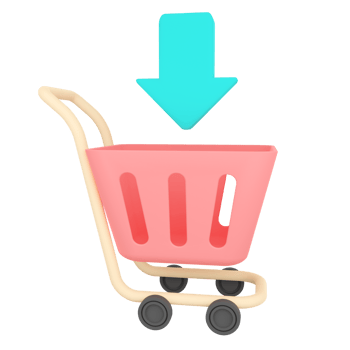 Shopping Cart. Online Shopping 3D rendering. png