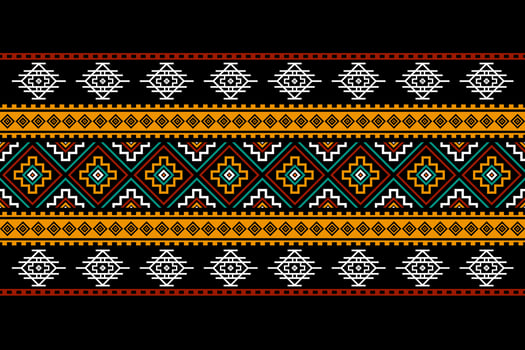 Geometric ethnic oriental seamless pattern traditional Design for background, carpet, wallpaper, clothing, wrapping, batik, fabric, Vector, illustration, embroidery style. vector