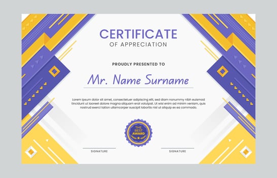 Flat Modern Certificate Concept vector