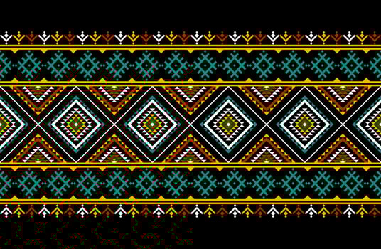 Geometric ethnic oriental seamless pattern traditional Design for background, carpet, wallpaper, clothing, wrapping, batik, fabric, Vector, illustration, embroidery style. vector