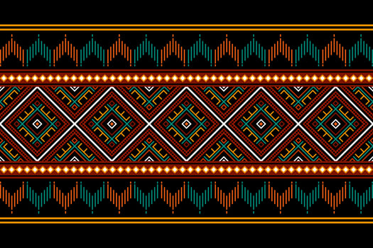 Geometric ethnic oriental seamless pattern traditional Design for background, carpet, wallpaper, clothing, wrapping, batik, fabric, Vector, illustration, embroidery style. vector