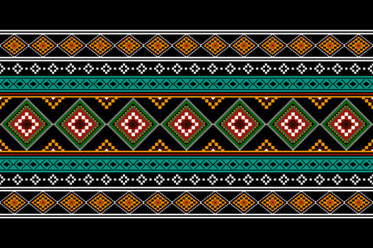Geometric ethnic oriental seamless pattern traditional Design for background, carpet, wallpaper, clothing, wrapping, batik, fabric, Vector, illustration, embroidery style. vector