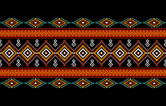 Geometric ethnic oriental seamless pattern traditional Design for background, carpet, wallpaper, clothing, wrapping, batik, fabric, Vector, illustration, embroidery style. vector