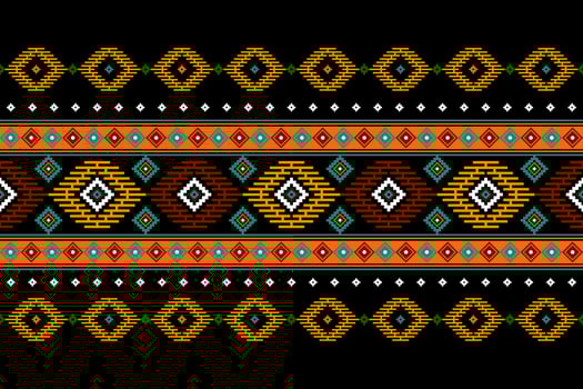 Geometric ethnic oriental seamless pattern traditional Design for background, carpet, wallpaper, clothing, wrapping, batik, fabric, Vector, illustration, embroidery style. vector