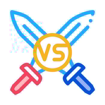 Sword Battle Icon Vector Outline Illustration