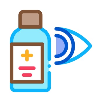 Glaucoma Medicine Vial Vector Outline Illustration