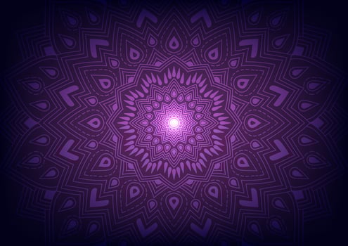 Mandala modern style purple triangle geometric background vector