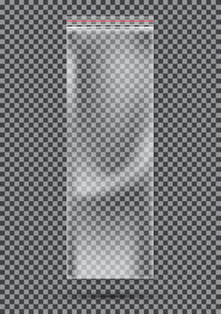 Transparent Nylon or Polyethylene Bag with Lock or Zip. vector