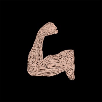 human hand muscle artwork style design vector